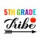 5th Grade tribe calligraphy hand lettering isolated on white. First day of school. Vector template for typography poster