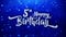5th Happy Birthday Wishes Blue Glitter Sparkling Dust Blinking Particles Looped