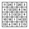 5x5 magic square with sum 65 of planet Mars