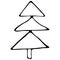 6. Black-and-white tree doodle style. Christmas tree