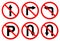 6 do not do on red circle traffic sign