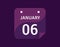 6 January, January 6 icon Single Day Calendar Vector illustration