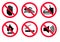 6 New Hazard Pictogram. Hazard warning sign, isolated illustration