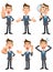 6 poses and gestures of businessmen