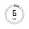 The 6 seconds icon, digital timer. clock and watch, timer, count