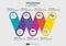 6 steps connection Infographic element design template for diagram, presentation, workflow, annual report. Business data