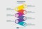 6 steps connection Infographic element design template for diagram, presentation, workflow, annual report. Business data