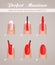 6 steps to paint nails, vector tutorial