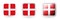 6 vector flag icons - shield and cogwheel for Denmark