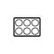 6 Well plate outline icon.