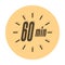 60 minutes. Timer, clock, or stopwatch icon. The timestamp