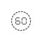 60 minutes timer outline icon