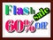 60% off flash sale 3d text illustration in the brown fram.