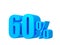 60% offer, offer price, discount, sixty percent Sales promotion, 3D rendering on white background