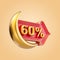 60 percent Ramadan and Eid discount offer sale label badge icon