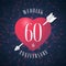 60 years anniversary of being married vector icon, logo