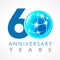 60 years old celebrating connecting logo.