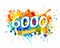 6000 followers. Splash paint inscription