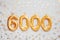 6000 six thousand followers card. Template for social networks, blogs. Festive Background