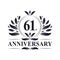 61st Anniversary celebration, luxurious 61 years Anniversary logo design.