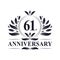61st Anniversary celebration, luxurious 61 years Anniversary logo design