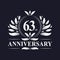 63 years Anniversary logo, luxurious 63rd Anniversary design celebration.