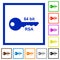 64 bit rsa encryption flat framed icons