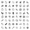 64 black and white hand drawn icons