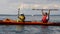 64 year-old Korean mother and her 25 year-old daughter enjoying a kayaking adventure in the Atlantic Ocean at Bar Harbor, Maine.