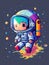 64pixels art, pixel art, very details adorable astronaut, lost in galaxy background