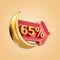 65 percent Ramadan and Eid discount offer sale label badge icon