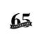 65 Years Anniversary Vector Logo Design Template. 65th Birthday Celebration.