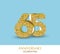 65th anniversary card template with 3d gold colored elements. Can be used with any background.