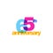65th Years Anniversary Celebration Icon Vector Logo Design Template.