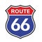 66 route sign icon. Vector road 66 highway interstate american freeway us california route symbol