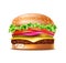 696_Vector Realistic Hamburger Classic Burger American Cheeseburger