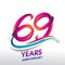 69th Years Anniversary celebration logo, birthday vector design