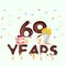 69th Years Happy Birthday card