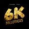 6k gold internet follower number thank you card