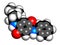 6PPD-quinone, degradation product of the rubber additive 6PPD. Toxic to salmon. 3D rendering.