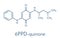 6PPD-quinone, degradation product of the rubber additive 6PPD. Toxic to salmon. Skeletal formula