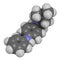 6PPD rubber additive molecule. Toxic to salmon. 3D rendering. Atoms are represented as spheres with conventional color coding: