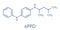 6PPD rubber additive molecule. Toxic to salmon. Skeletal formula