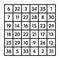 6x6 magic square with sum 111 of the Sun