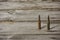 7,62 x 54 - two isolated rustic ammos on the wooden background