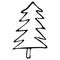 7. Black-and-white tree doodle style. Christmas tree