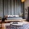 7 A bohemian-inspired bedroom with a mix of patterned and textured finishes, a low platform bed, and a mix of patterned and soli