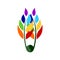 7 chakra color icon symbol logo sign, flower floral, vector design