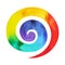 7 color of chakra symbol spiral concept, watercolor painting