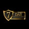 7 day warranty logo with golden shield